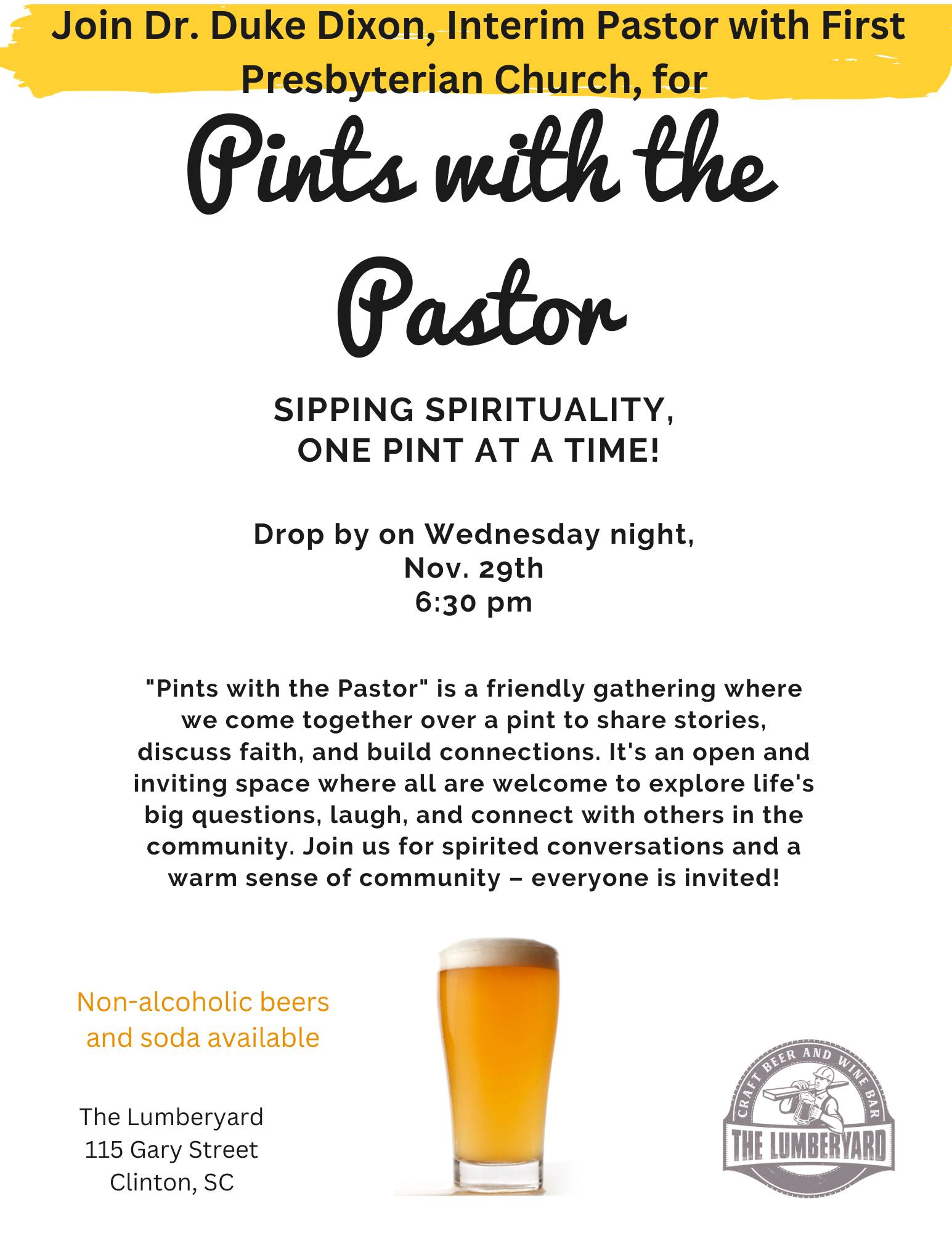 Pints with the Pastor